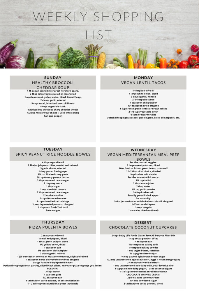 vegetarian meal plan graphic