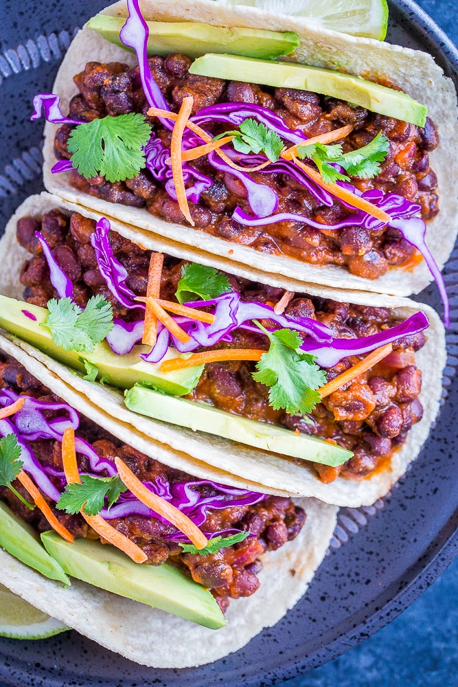Tacos with black beans