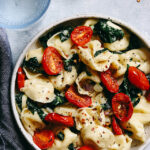 Creamy Mascarpone Tortellini with Roasted Tomatoes and Kale