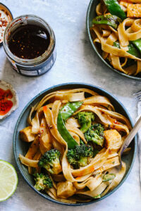 30 Minute Creamy Coconut Red Curry Vegetable Peanut Noodles