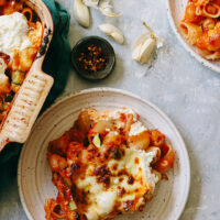 Cheesy Baked Zucchini Pasta al Pomodoro