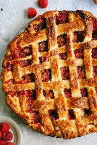 Rhubarb Raspberry Lattice Pie