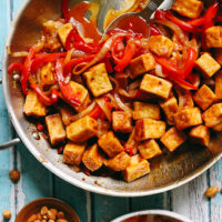 Sticky Sweet Thai Chili Tofu Stir Fry