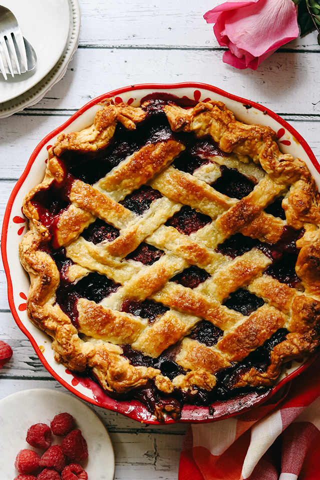 Red Black and Blue Berry Pie - Joanne Eats Well With Others