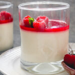 Salted Honey Buttermilk Panna Cotta with Raspberry Coulis