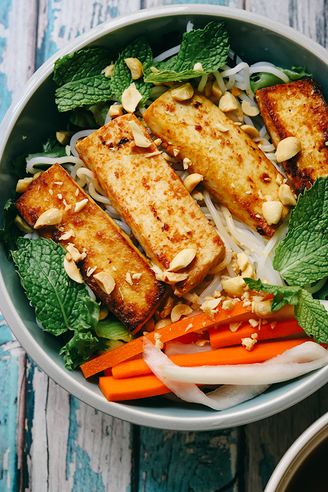 Vietnamese-Style Rice Noodle Salad Bowls with Sriracha Tofu and Quick ...