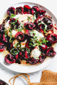 Burrata with Brown Butter, Lemon, and Cherries