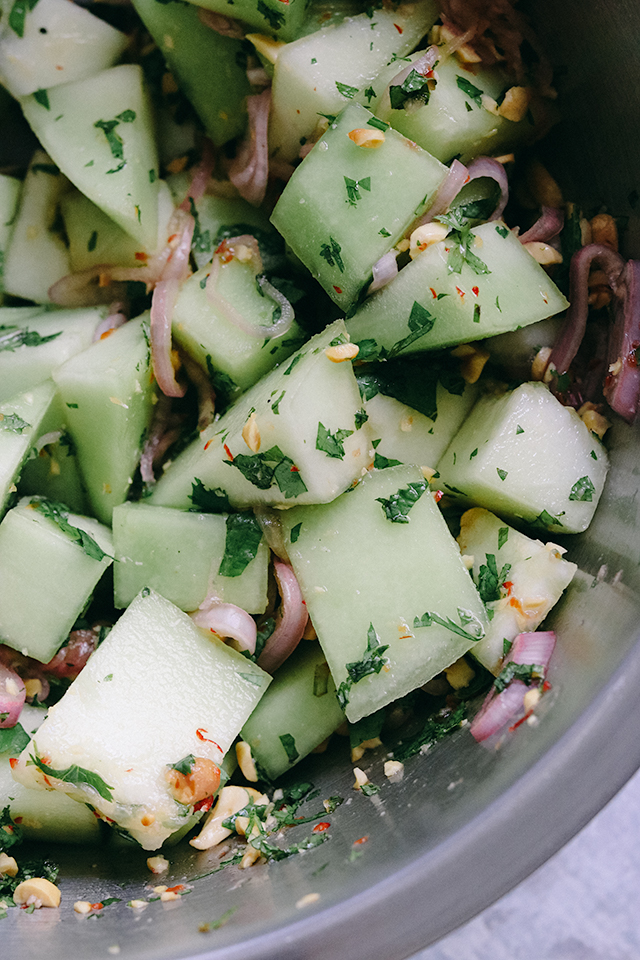 Honeydew Salad with Peanuts and Lime