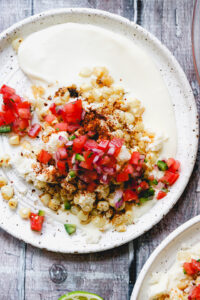 Mexican Street Corn Salad with Pico de Gallo, Whipped Goat Cheese, and Queso Fresco