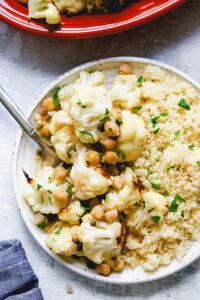 Roasted Cauliflower and Chickpea Piccata