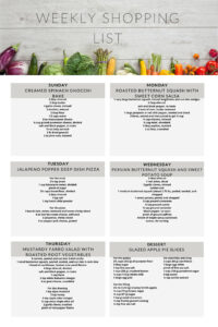 Shopping List for 10-2-21