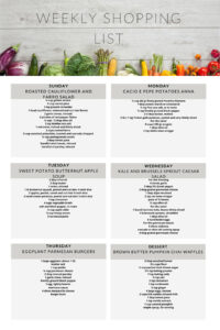 Shopping List for 10-30-21
