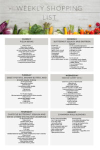 Shopping List for 10-9-21