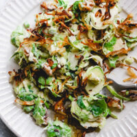 Shaved Brussels Sprout Salad with Crispy Shallots