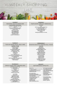Shopping List for 11-20-21