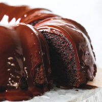 Dark Chocolate Ganache Bundt Cake