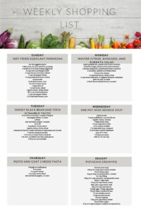 Shopping List - Week 10