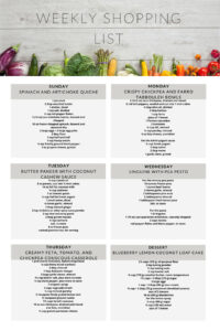 Shopping List - Week 18