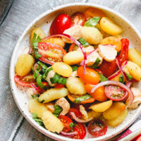 Crispy Gnocchi and Tomato Panzanella Salad