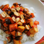 crispy kung pao tofu and vegetable stir fry