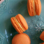 mango white chocolate ganache macarons