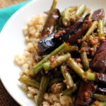 Szechuan Spicy Garlic Eggplant and String Bean Stir Fry