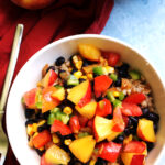 Summer Bliss Farro Bowls with Peach Jalapeno Salsa